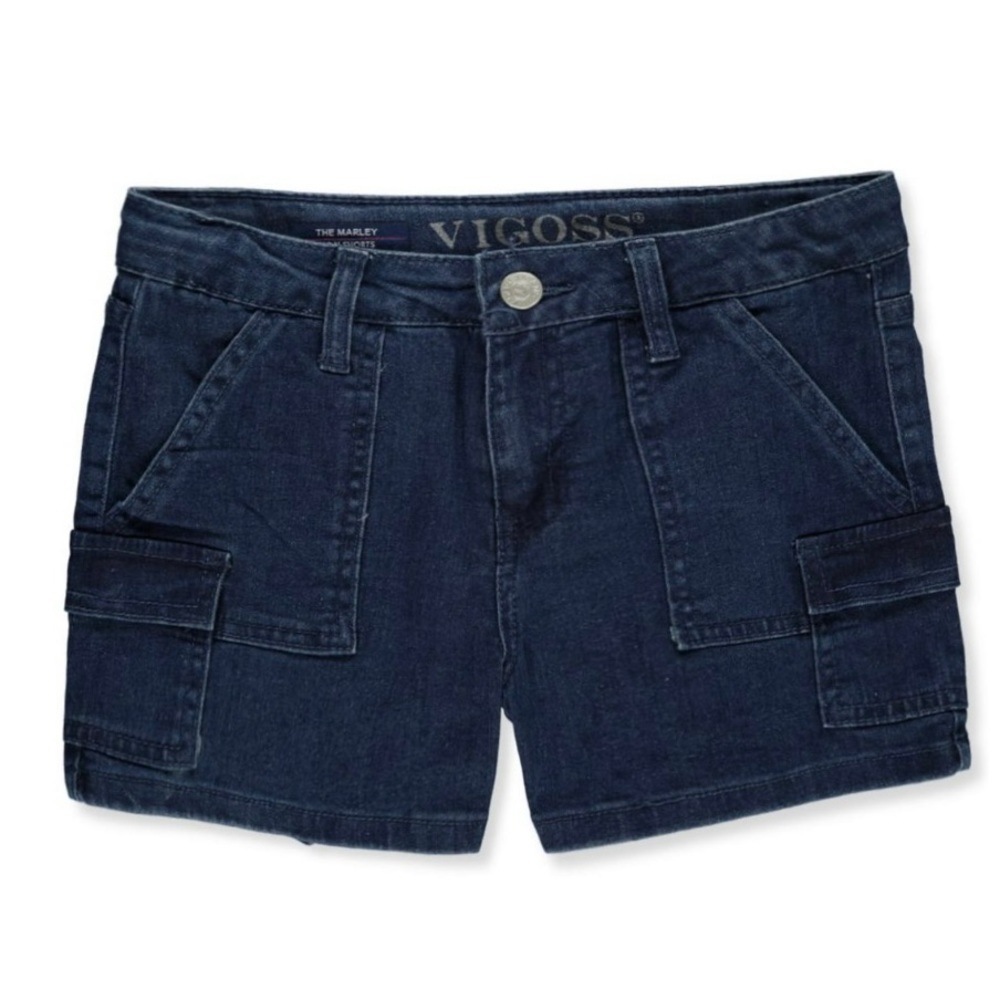 Vigoss Girls Mom Fit Denim Cargo Shorts NWT